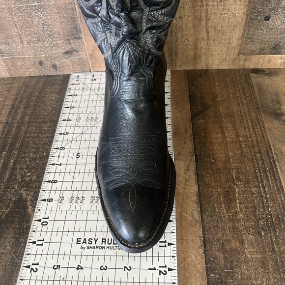 Nocona Vintage Black Western Cowboy Boots Mens 9.5 E - Picture 5 of 12